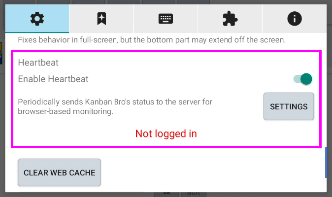 Access to Heartbeat settings