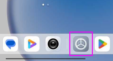 Android settings button