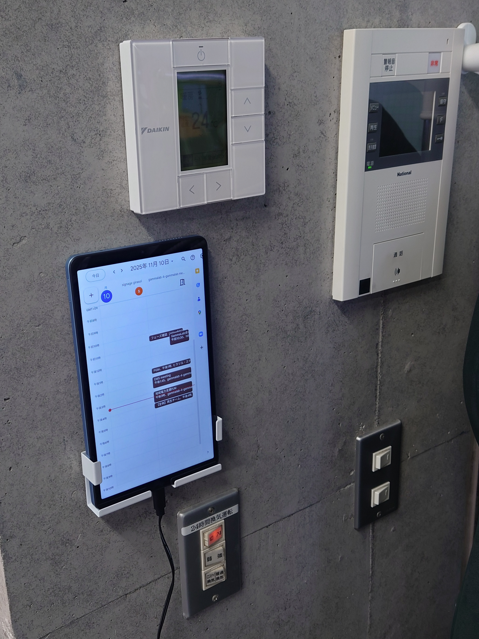 Photo of the installed tablet